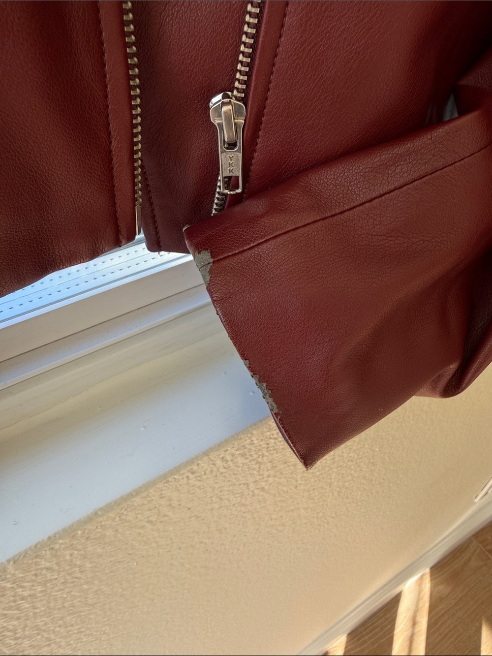 Levi's Maroon Faux Leather Moto Jacket - Picture 4 of 4
